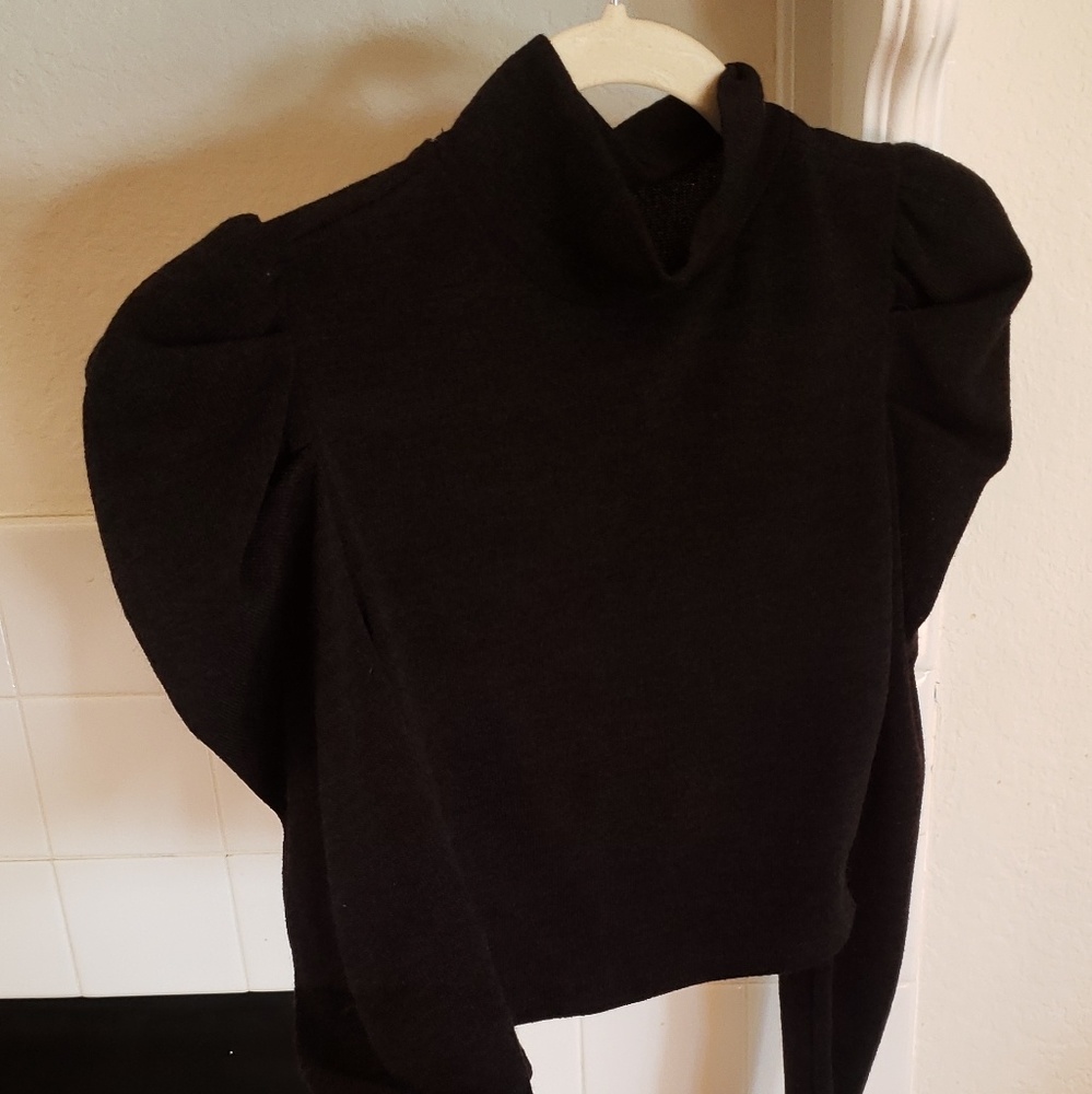 Fashion Nova Long Sleeve Ruffled Crop Sweater